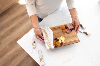Wood Resin Date Night Cheese Charcuterie Board - NO TARIFFS!: Gold Quartz