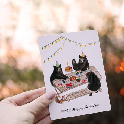 Bear Picnic Party - Funny Birthday Card