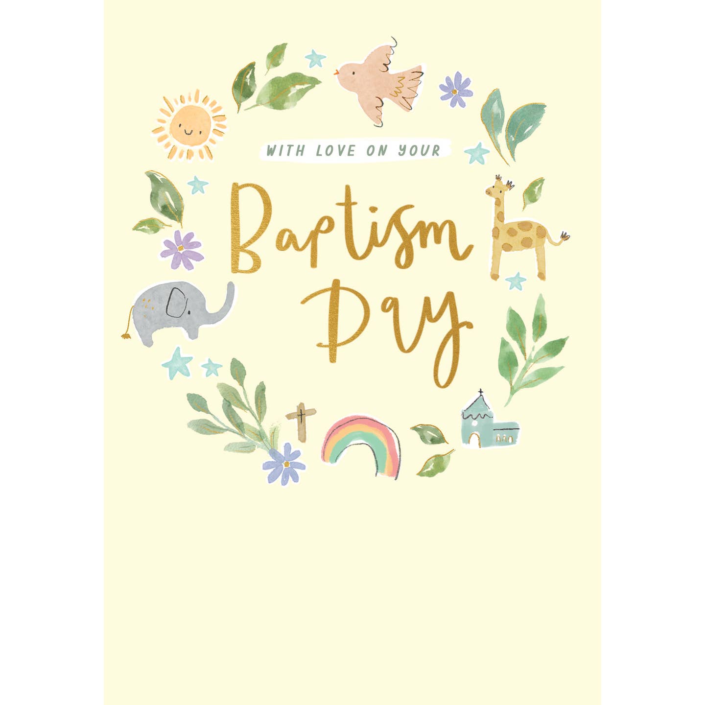 Baptism Greeting Card Paper Rose