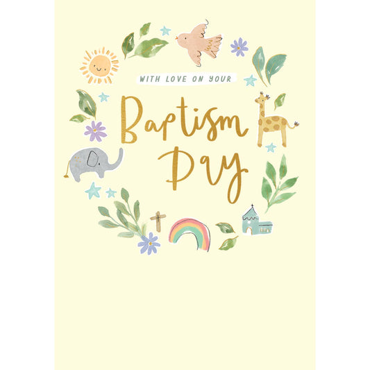 Baptism Greeting Card Paper Rose