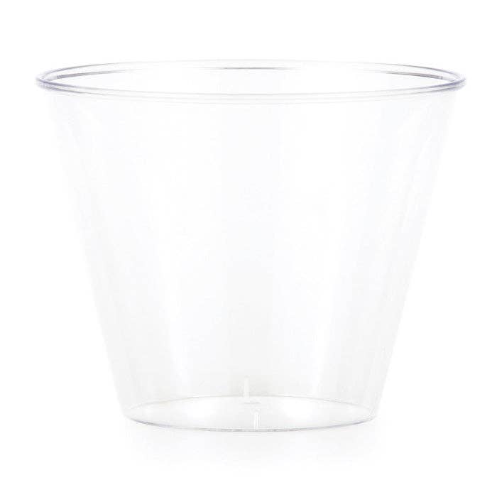 Clear 9 oz Plastic Tumblers, 8/Pkg