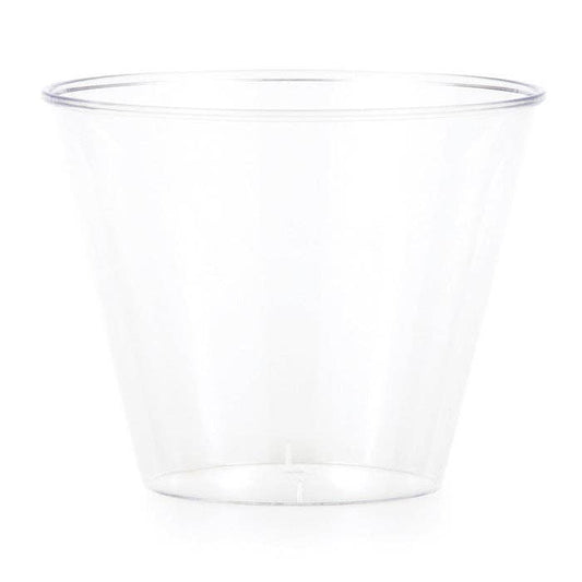 Clear 9 oz Plastic Tumblers, 8/Pkg