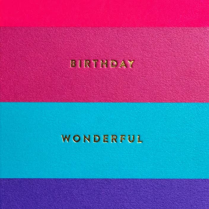Stripes Wonderful Birthday Greeting Card 4.25 X 5.5