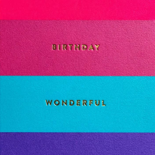 Stripes Wonderful Birthday Greeting Card 4.25 X 5.5