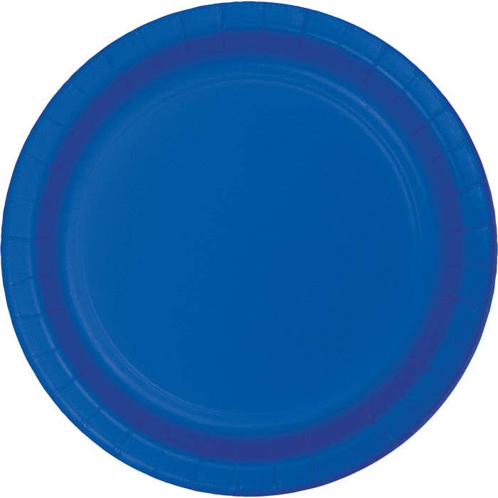Cobalt Blue Paper 6.75 inch Dessert Plates, 24/Pkg