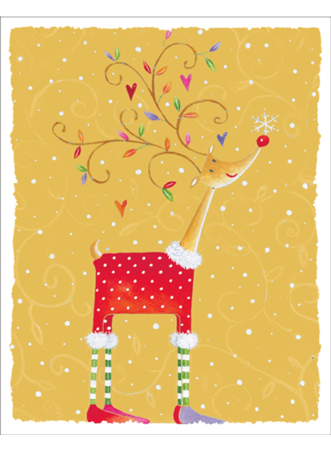 Reindeer in sweater Christmas Cards