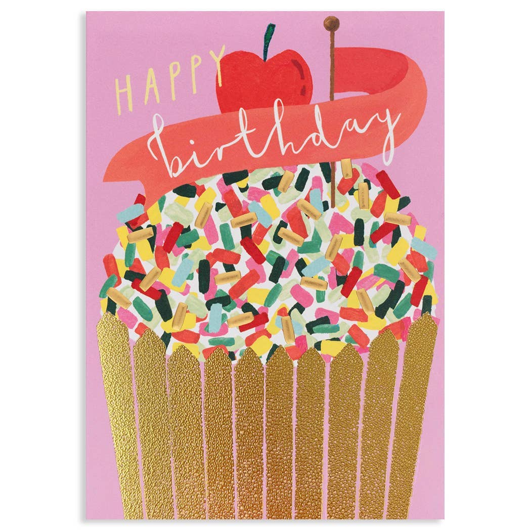 Cupcake Birthday Greeting Card 4.625 X 6.5625"