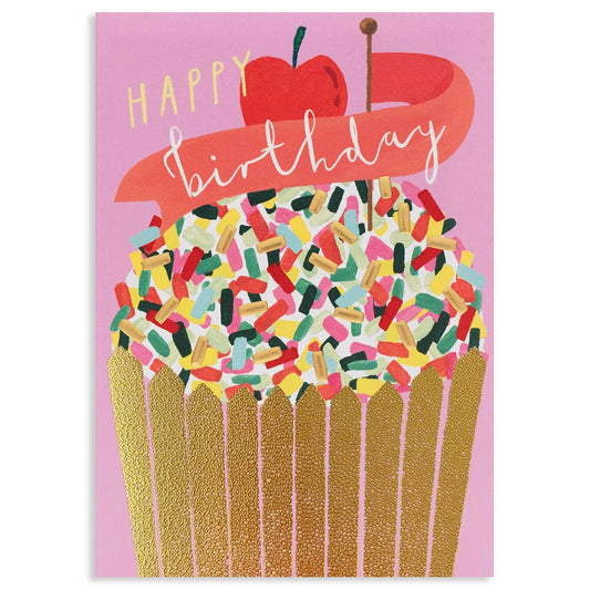 Cupcake Birthday Greeting Card 4.625 X 6.5625"