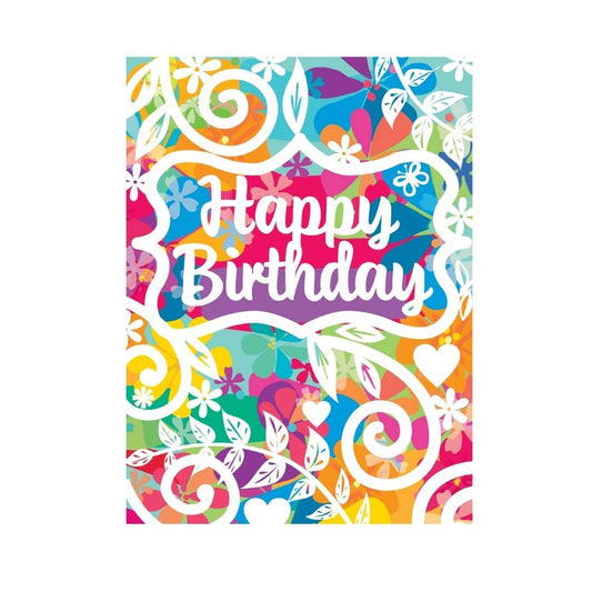 Happy Birthday Floral Collage Greeting Card