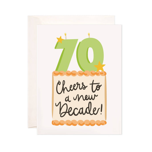 Seventy Cake Greeting Card - New Decade Birthday Card