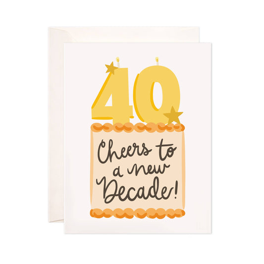 Forty Cake Greeting Card - New Decade Birthday Card
