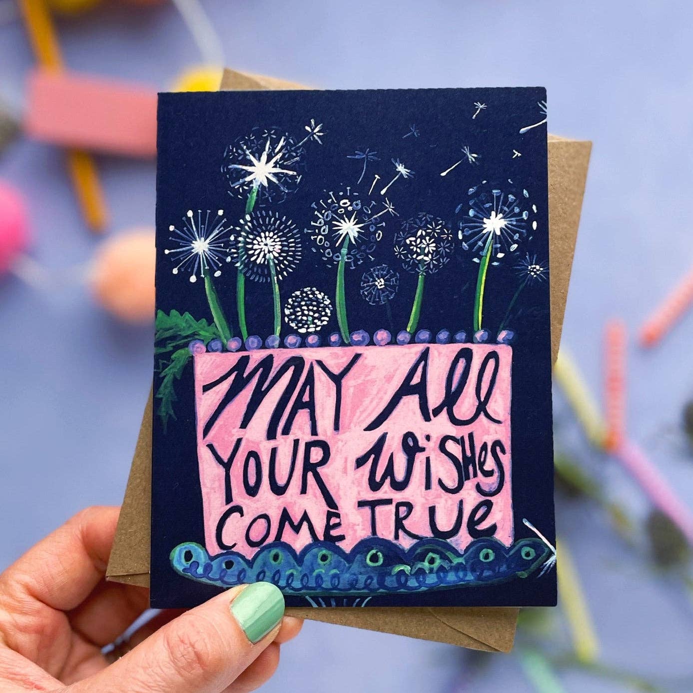 Dandelion Birthday — Birthday Card: Eco-friendly card pocket