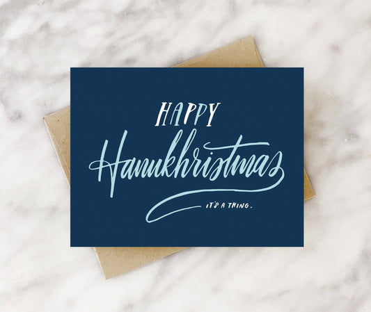 Happy hanukhristmas, it's a thing. christmas & hanukkah card: Single card