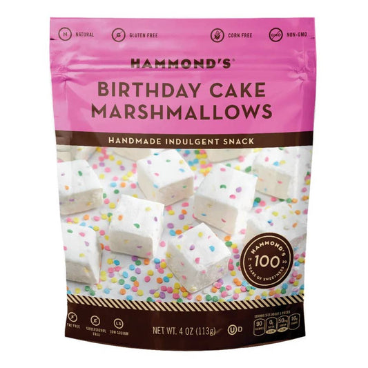Handmade All-Natural Marshmallows - Birthday Cake - 4 oz Bag