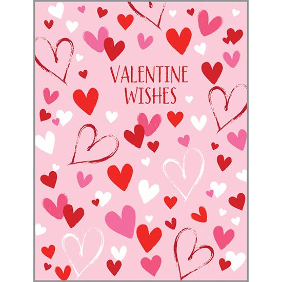 Valentine Greeting Card - Bright Hearts - Hearts On Pink