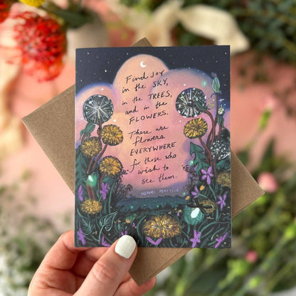"Find Joy in the Sky" Henri Matisse Quote Card — Everyday Card: Eco-friendly card pocket