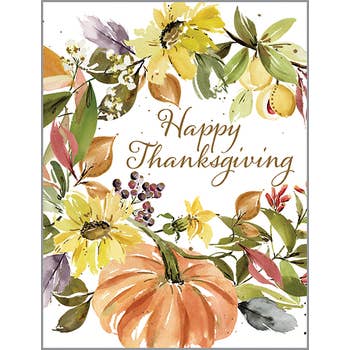 Flowers & Pumpkins Boxed Thanksgiving Cards