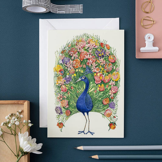 Peacock Greetings Card