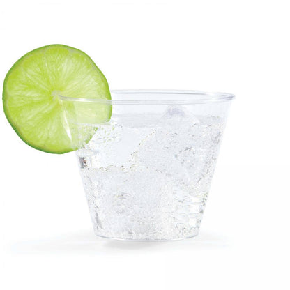 Clear 9 oz Plastic Tumblers, 8/Pkg