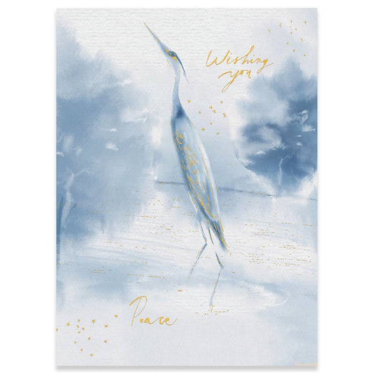 Blue Heron Sympathy Card