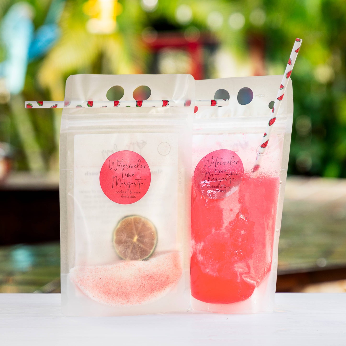 Watermelon Lime Margarita Slush Cocktail Pouch