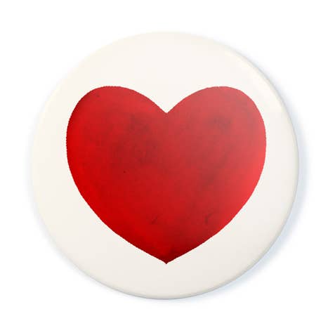 Red Heart - Pocket Mirror with Wool-Felt Pouch