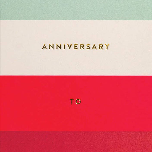 Stripes Happy Anniversary Anniversary Greeting Card 4.25 X 5.5