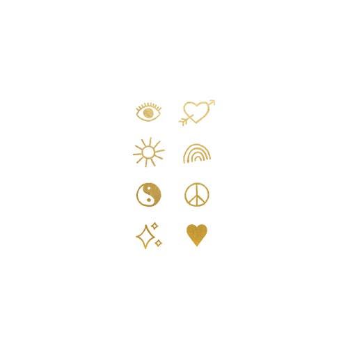 Gold Tattly Flash  Tattoo Pair