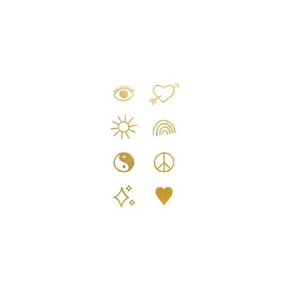 Gold Tattly Flash  Tattoo Pair