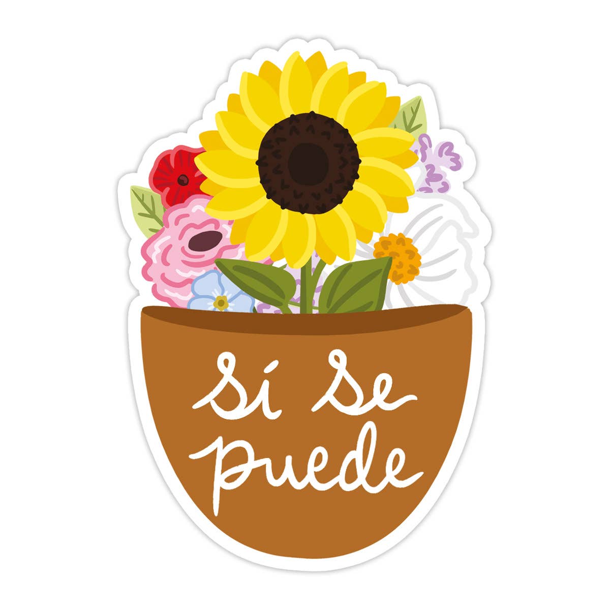 Sí Se Puede Flowers Vinyl Sticker