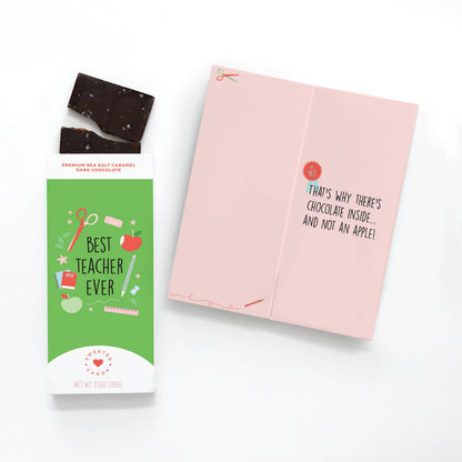 Teacher Appreciation Greeting Card with Chocolate INSIDE