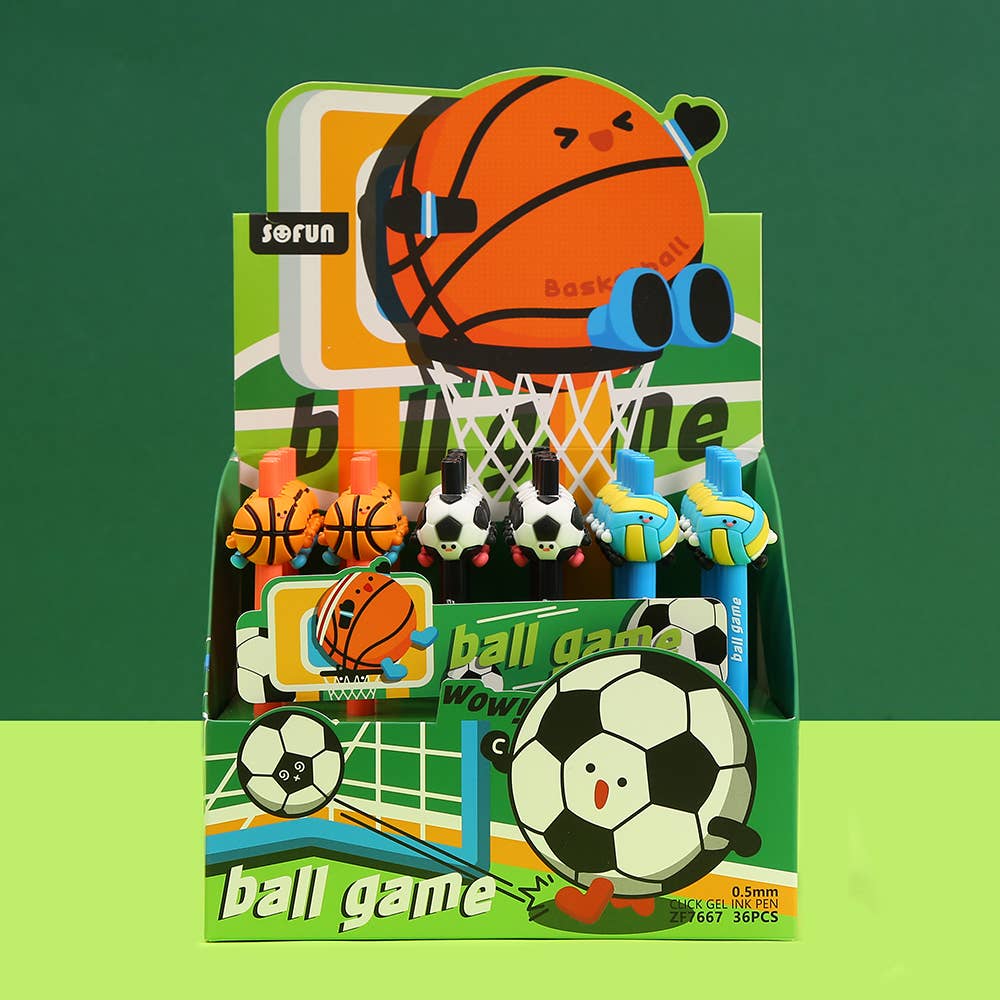 Sports Ball Game Retractable Gel Pen
