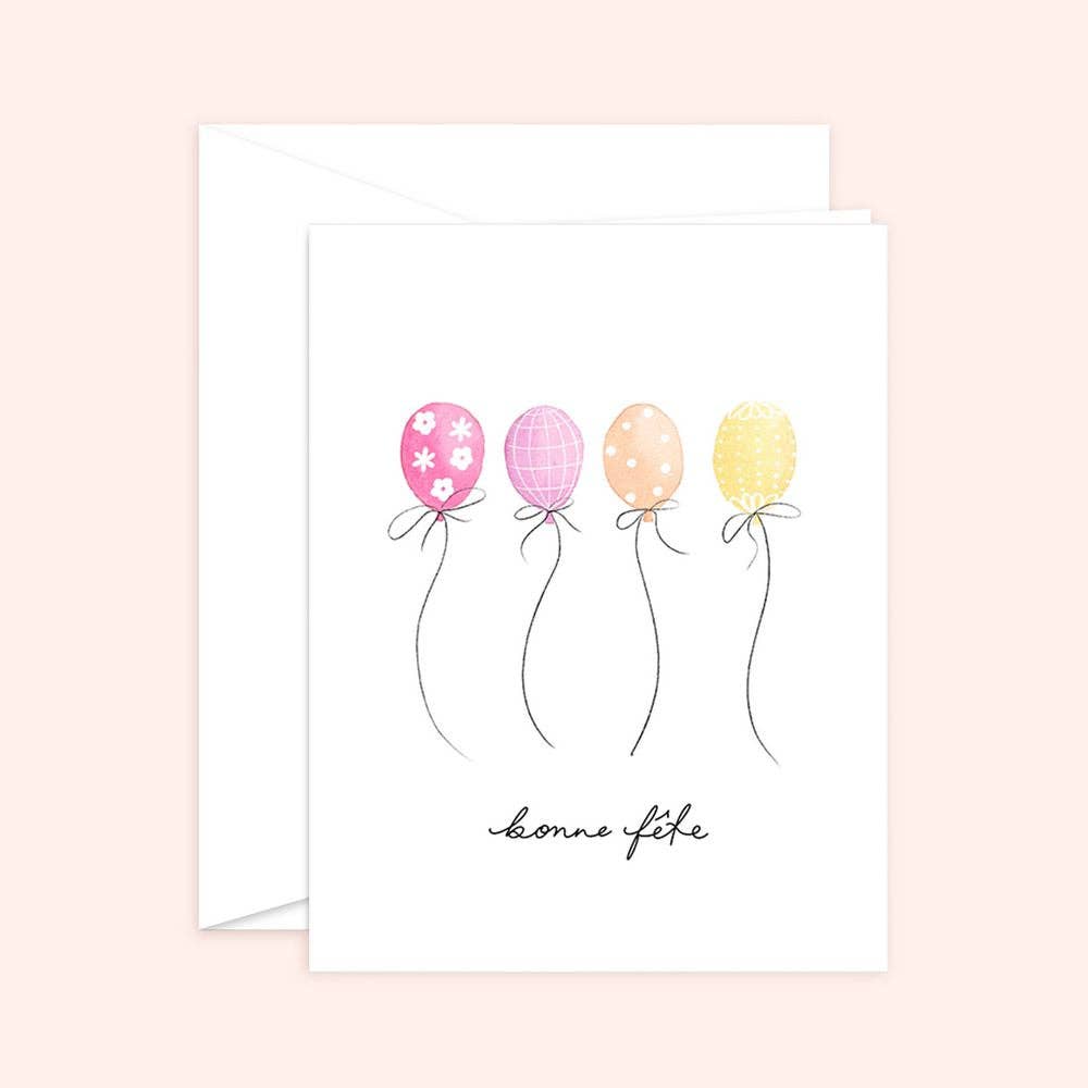 Bonne Fete Birthday Card | French Balloons Celebration Card
