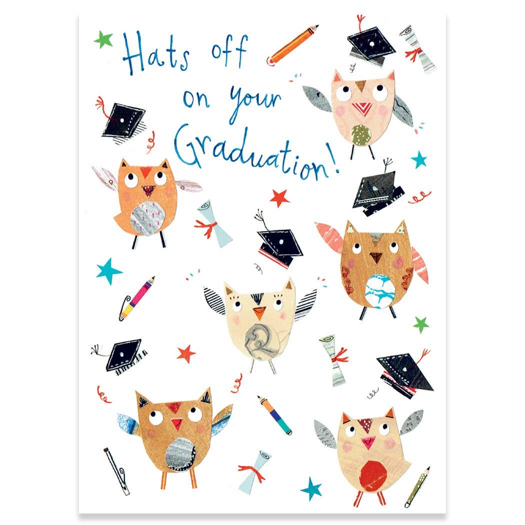 Hats Off Graduation Greeting Card 4.5 X 6.25"