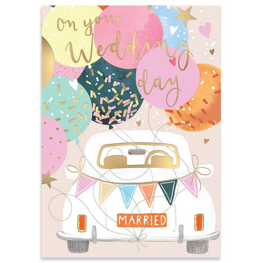 Just Married Wedding Greeting Card 4.625 X 6.5625