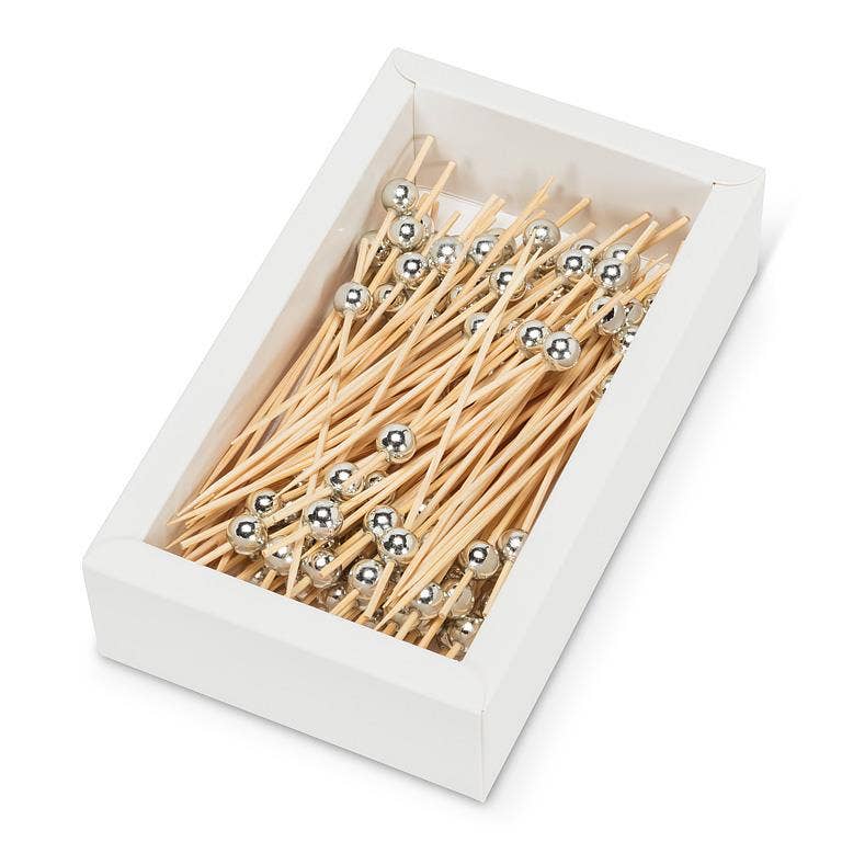100 Piece Silver Ball Pick-4.5"L (Copy)