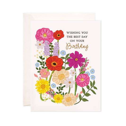 Best Day Birthday Greeting Card - Floral Birthday Card