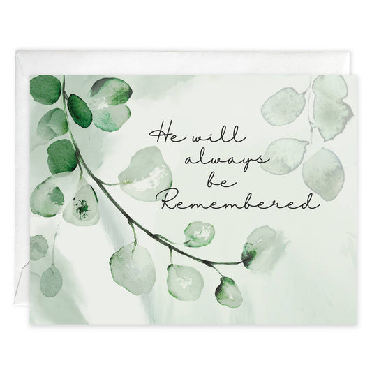He Eucalyptus Sympathy Greeting Card