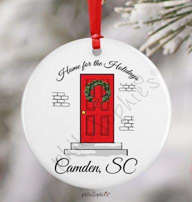 Christmas Ornament Red Door- Natick