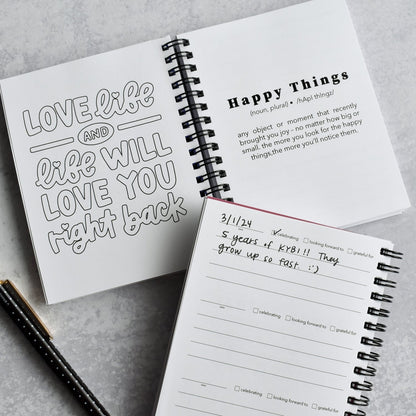 Hello / Happy Things | Mini Daily Gratitude Journal