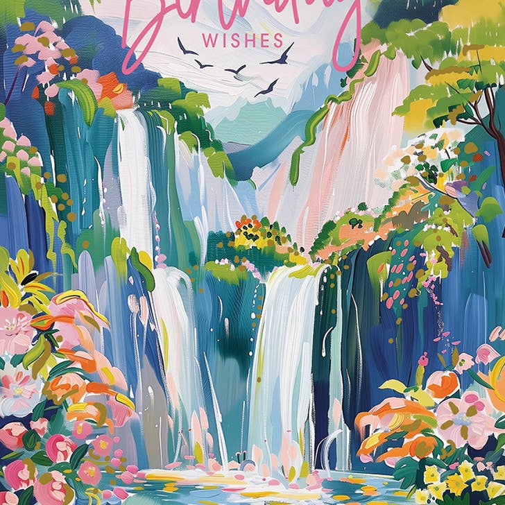 Waterfall Birthday Greeting Card