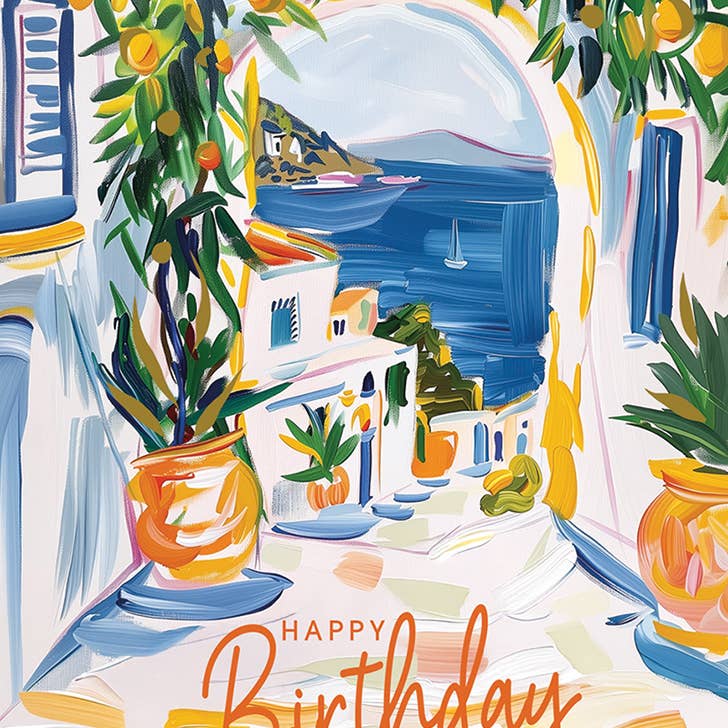 Mediterranean Arch Birthday Greeting Card 4.5 X 6.25"