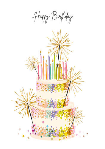 Birthday Cake Sparklers Birthday Greeting Card