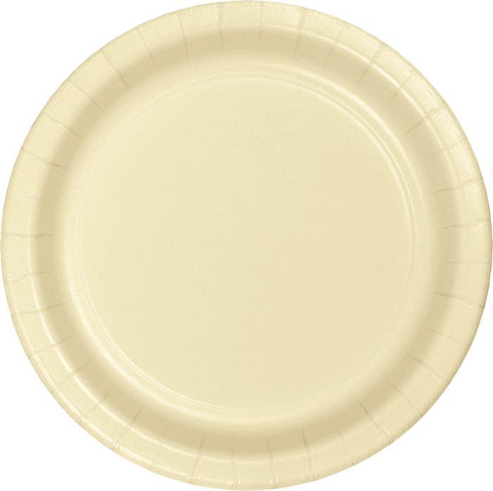 Ivory Paper 6.75 inch Dessert Plates, 24/Pkg