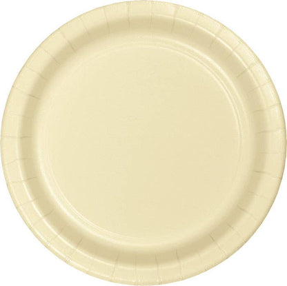 Ivory Paper 6.75 inch Dessert Plates, 24/Pkg