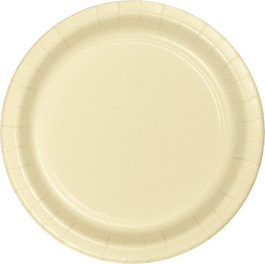 Ivory Paper 6.75 inch Dessert Plates, 24/Pkg