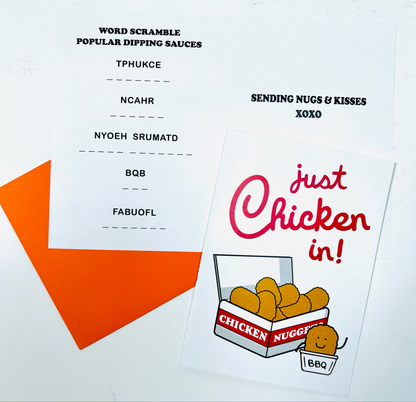 Just Chicken In Camp Greeting Card