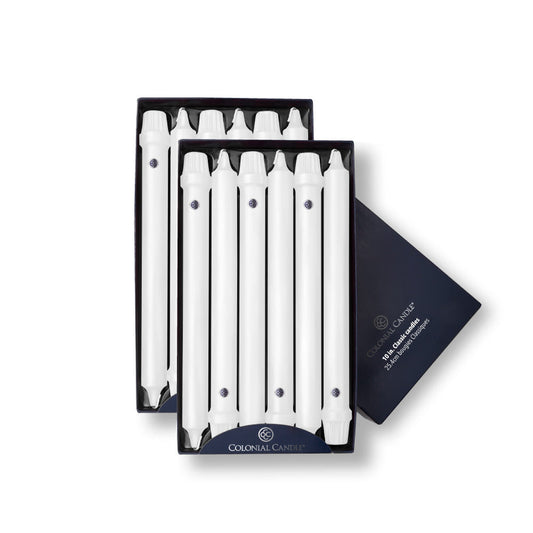 Colonial Candle 10" White Classic Taper *sold individually.