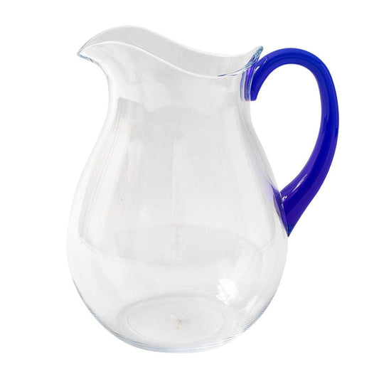 Acrylic Pitcher in Clear with Cobalt Handle - 1 Each