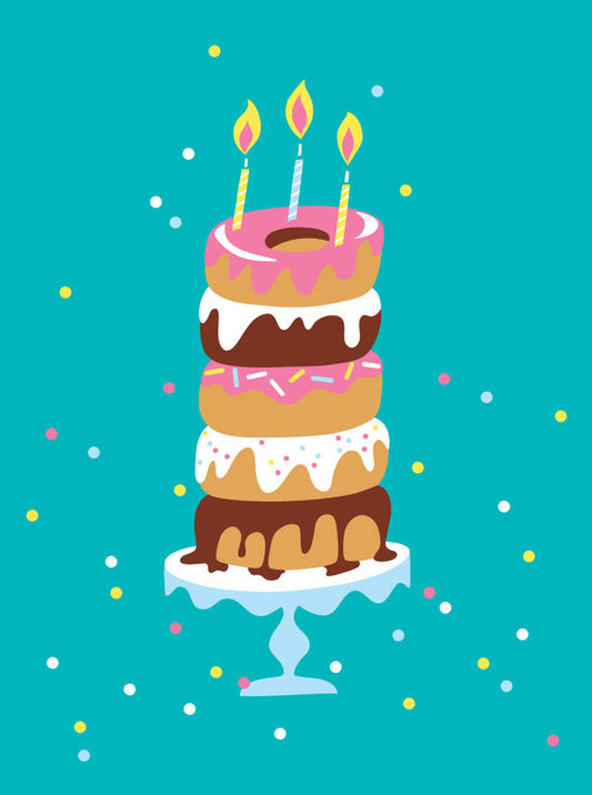 donut cake birthday card